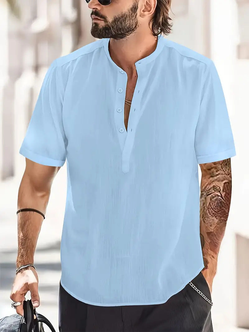 Men's Chest Pocket Solid Color Casual T-shirt