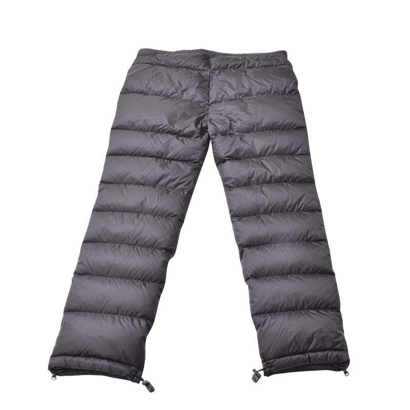 Men's Black Winter Hiking Down Trousers