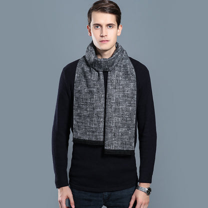 Simple Plaid Artificial Cashmere Warm Scarf