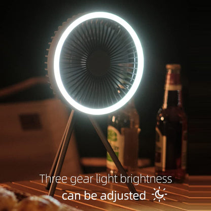 Camping Fan Light USB Tripod Hanging