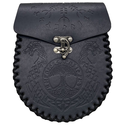 Vintage Viking Coin Purse: Medieval Belt Bag Style