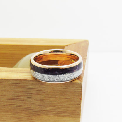Rose Gold Lapis Lazuli Couple Rings