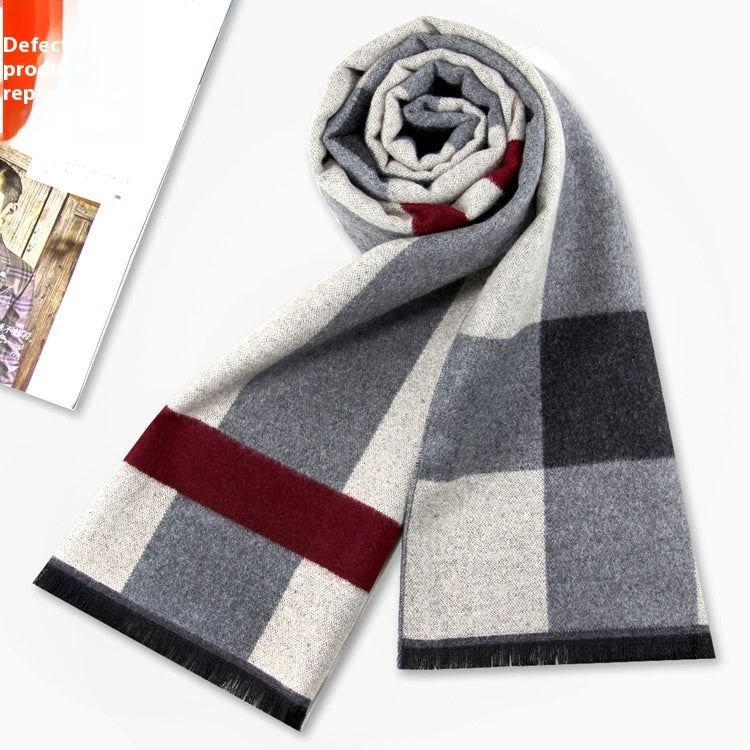 Men's Winter Warm Striped Business Scarf