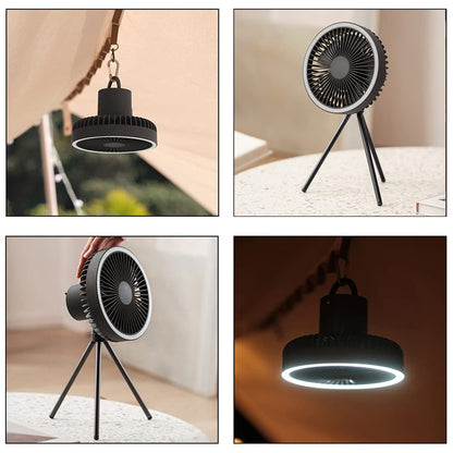 Camping Fan Light USB Tripod Hanging