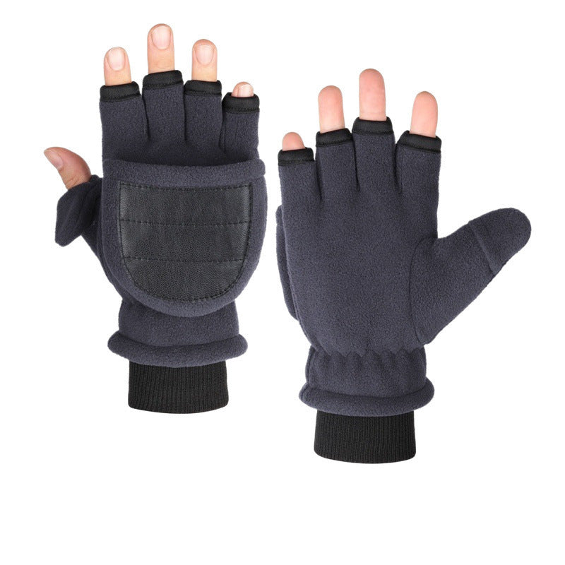 Double-layer Velvet Flip Touch Screen Gloves
