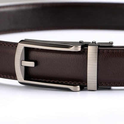 Two-layer Cowhide Automatic Buckle Men's Belt