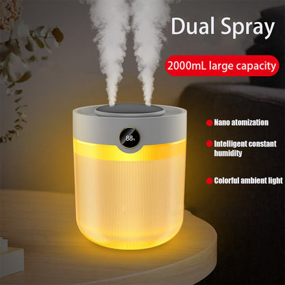 2L Double Spray Humidifier USB Display