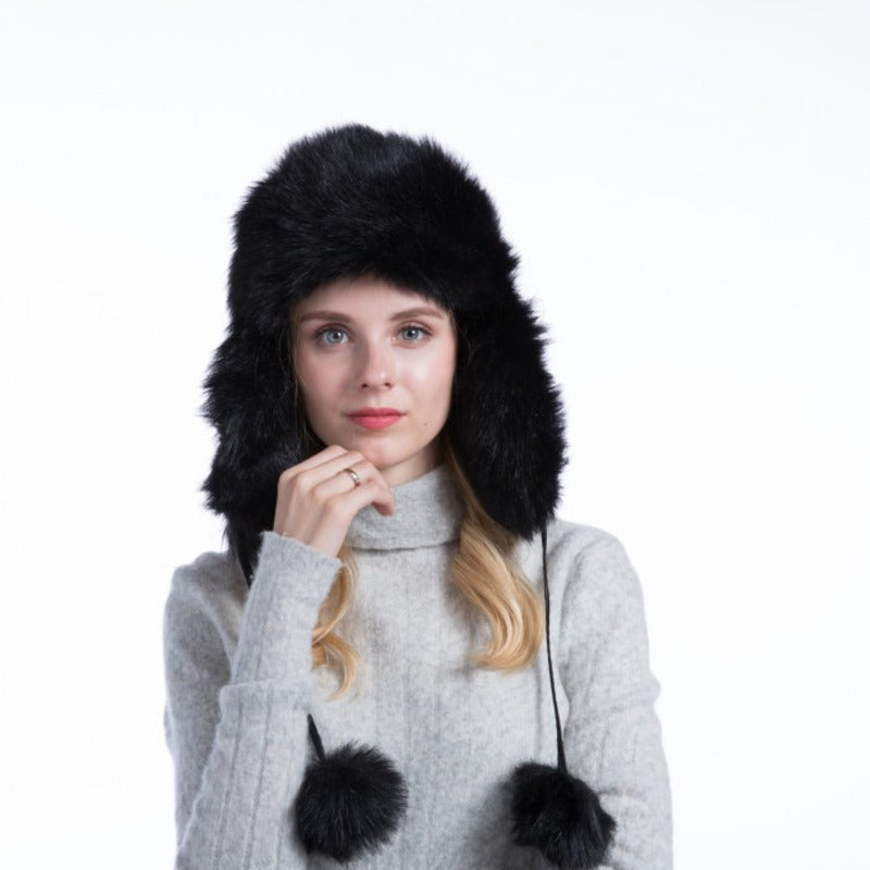 Autumn Winter Ladies Korean Fox Fur Warm Hat