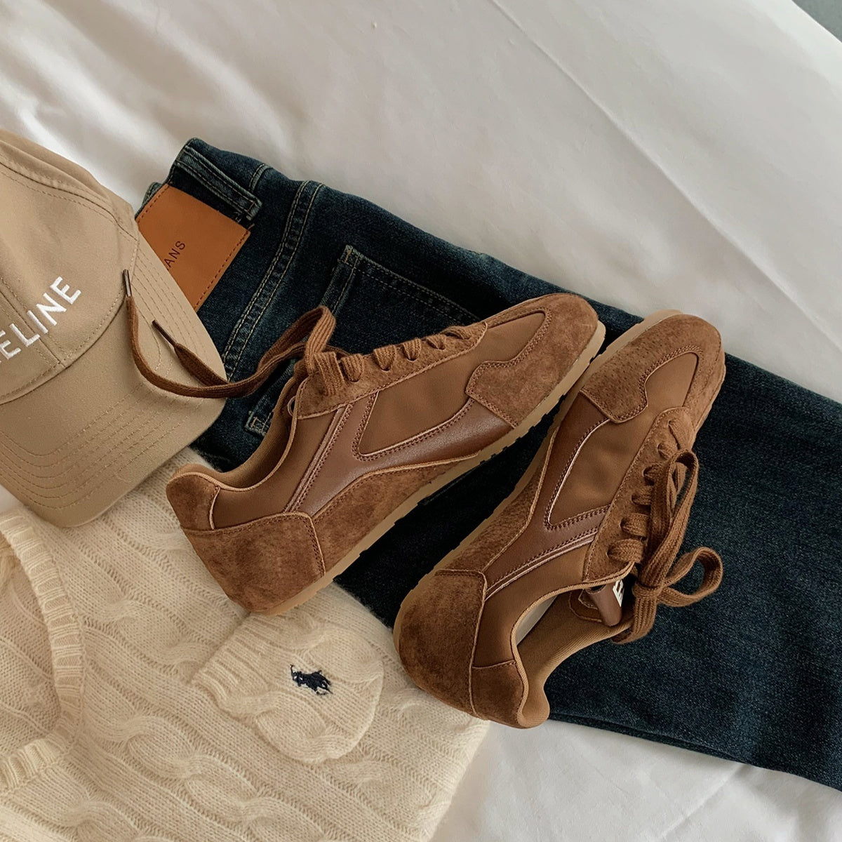 Genuine Leather Trend All-match Retro Casual Women's Shoes