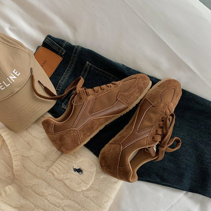 Genuine Leather Trend All-match Retro Casual Women's Shoes