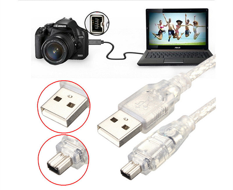 Transparent White USB AM to 4P Cable