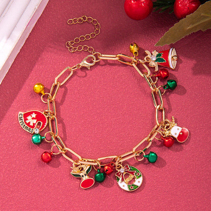Christmas Bracelet, Santa, Snowflake, Pearl