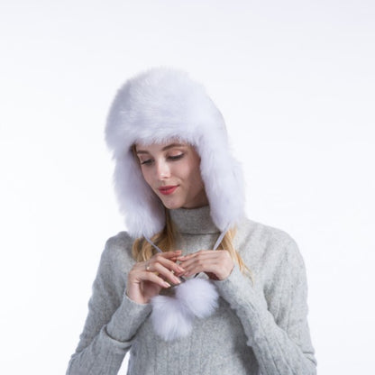 Autumn Winter Ladies Korean Fox Fur Warm Hat