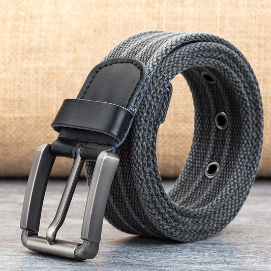Men's Pin Buckle Polyester Canvas Belt