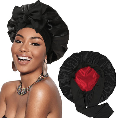 Double-layer Satin Bow Wide-brimmed Hat