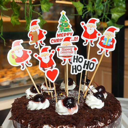 9 Piece Cartoon Santa Claus Cake Decoration Set