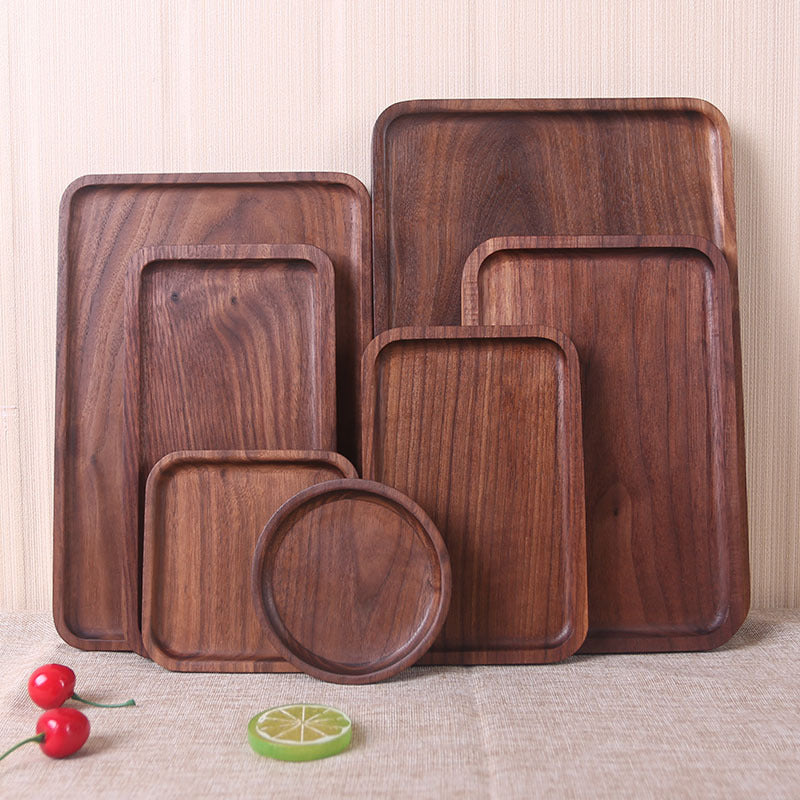 Japanese Style Black Walnut Rectangular Dinner Plate