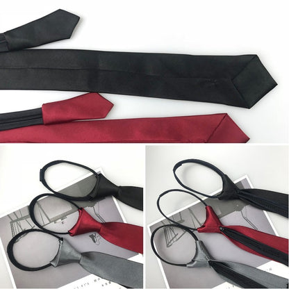 Men's Zipper Korean Style Pure Color Tie