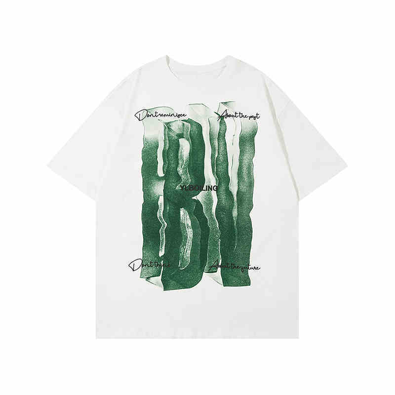 3D Large Letter Print Short Sleeve Cotton T-shirt