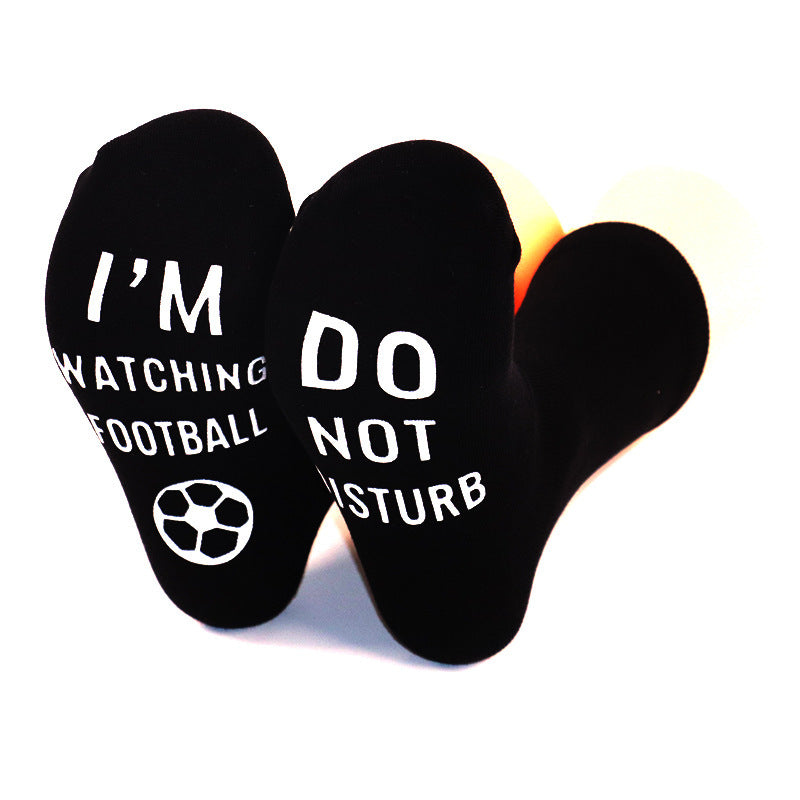 Letter Non-slip Football Middle Tube Cotton Socks