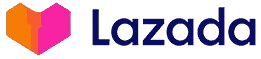 Lazada logo with a colorful box icon on a white background
